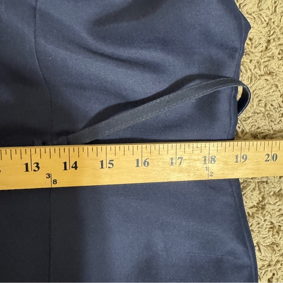 TAO Navy Blue Silk Button-Down Belted Dress size 14 Quiet Luxury Modest Career - Picture 8 of 9